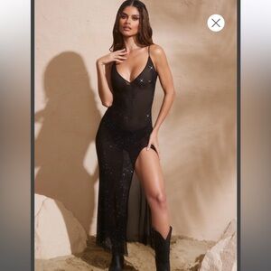 A see-through maxi dress